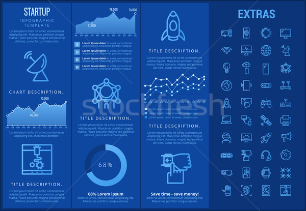 Startup szablon elementy ikona konfigurowalny Zdjęcia stock © RAStudio