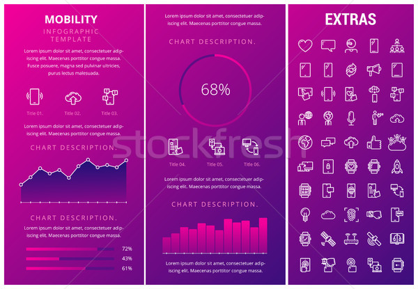 Mobilitás infografika sablon elemek ikonok testreszabható Stock fotó © RAStudio