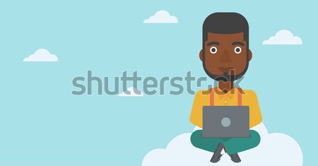 Man using cloud computing technology. Stock photo © RAStudio