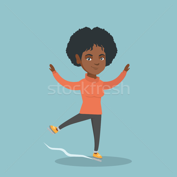 Young african-american female figure skater. Stock photo © RAStudio