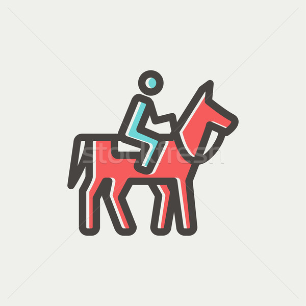Horse Riding thin line icon Stock photo © RAStudio