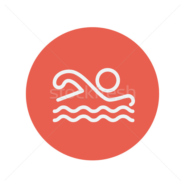 Stock photo: Swimmer thin line icon