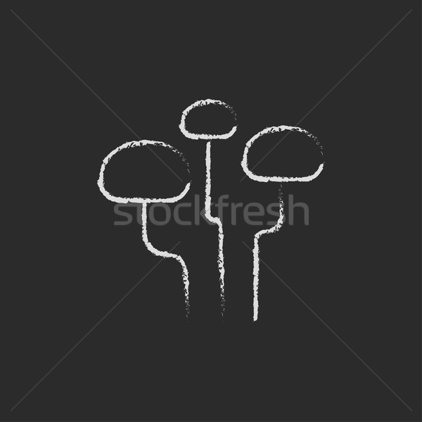 Mushroom icon drawn in chalk. Stock photo © RAStudio