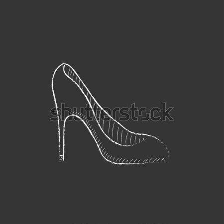 Women's shoe icon drawn in chalk. Stock photo © RAStudio