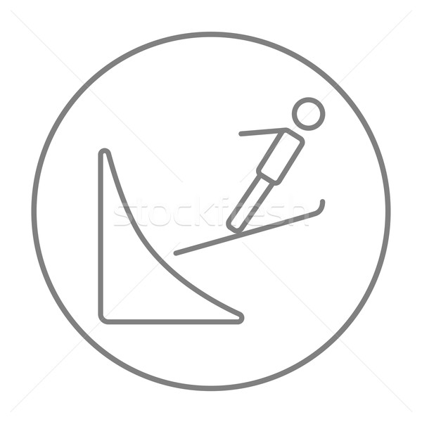 Ski jumping line icon. Stock photo © RAStudio