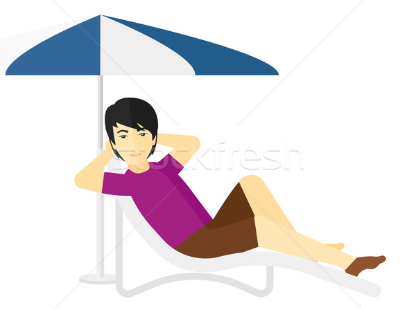 Man sitting in chaise longue. Stock photo © RAStudio