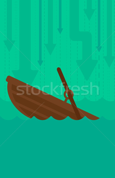 Background of sinking boat and arrows moving down. Stock photo © RAStudio