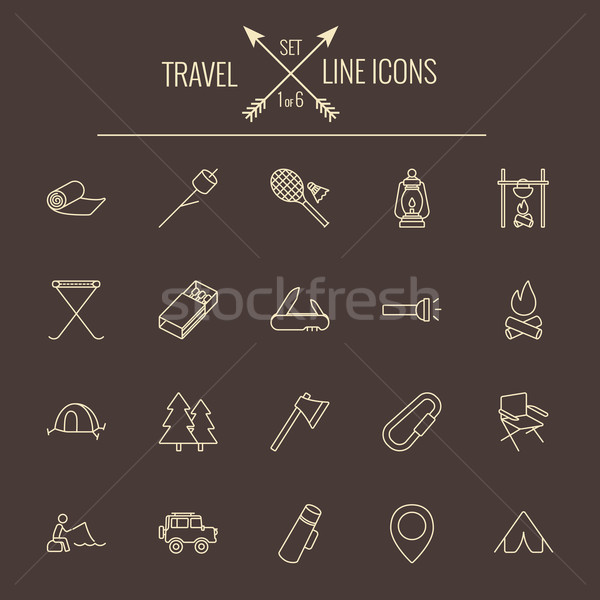 Travel and holiday icon set. Stock photo © RAStudio