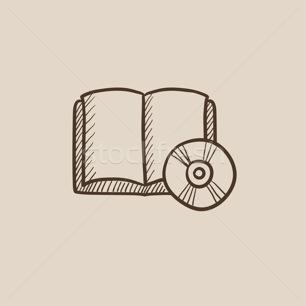 Audiobook and cd disc sketch icon. Stock photo © RAStudio