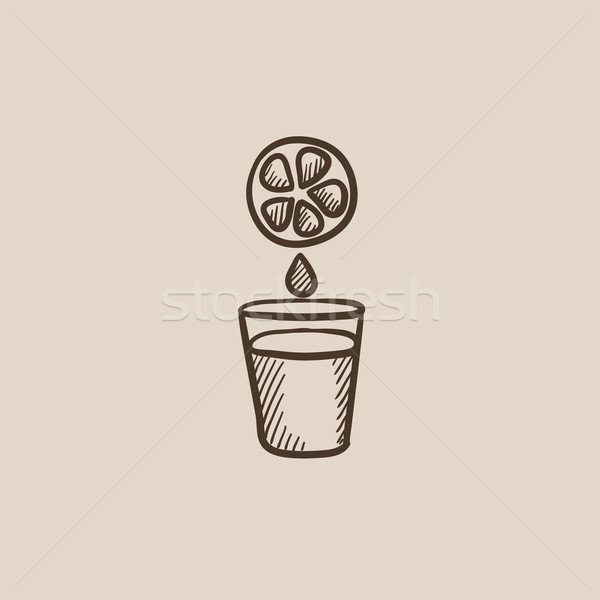 Glass of juice sketch icon. Stock photo © RAStudio