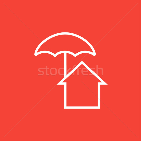 House under umbrella line icon. Stock photo © RAStudio