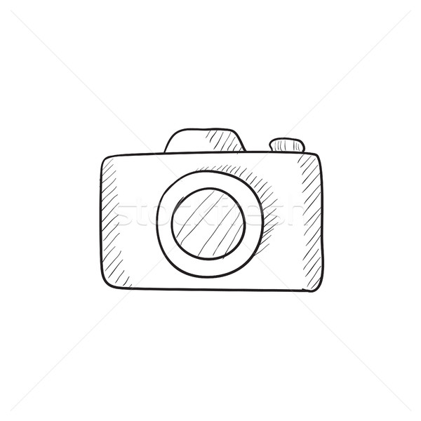 Camera schets icon vector geïsoleerd Stockfoto © RAStudio