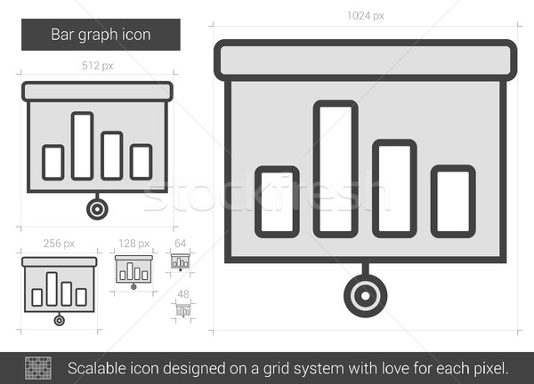 Bar graph line icon. Stock photo © RAStudio