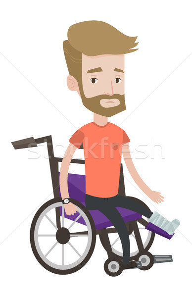 Сток-фото: человека · сломанной · ногой · сидят · коляске · раненый · кавказский
