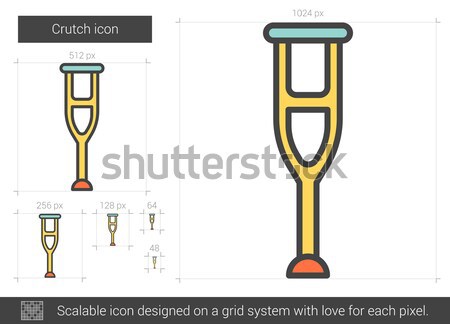 Crutch line icon. Stock photo © RAStudio