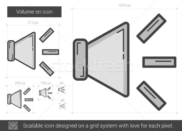 Stockfoto: Volume · lijn · icon · vector · geïsoleerd · witte