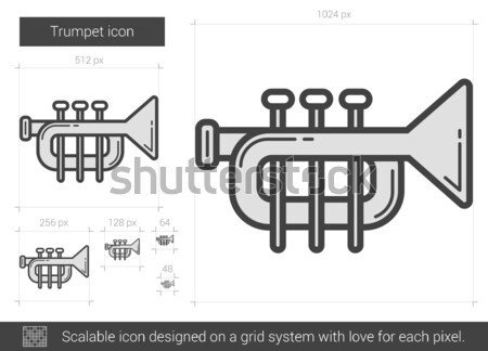 Trompete line Symbol Vektor isoliert weiß Stock foto © RAStudio