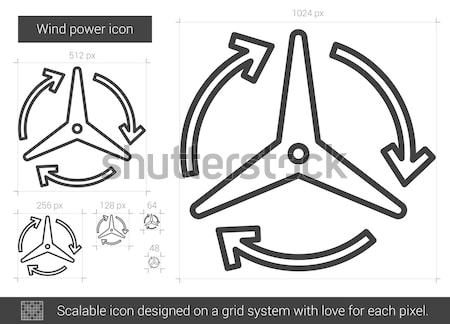 Zdjęcia stock: Wiatr · moc · line · ikona · wektora · odizolowany