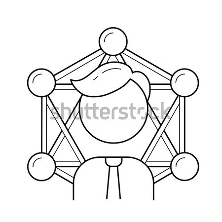 üzleti hálózat vonal ikon vektor izolált fehér Stock fotó © RAStudio