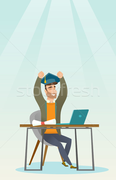 Student using laptop for education. Stock photo © RAStudio
