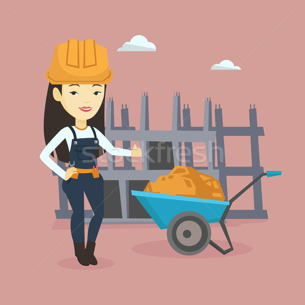 Builder giving thumb up vector illustration. Stock photo © RAStudio