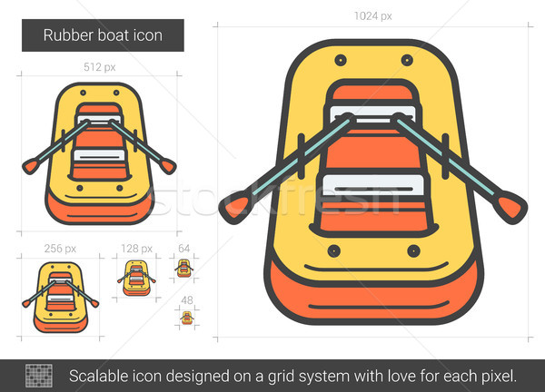 Rubber boat line icon. Stock photo © RAStudio