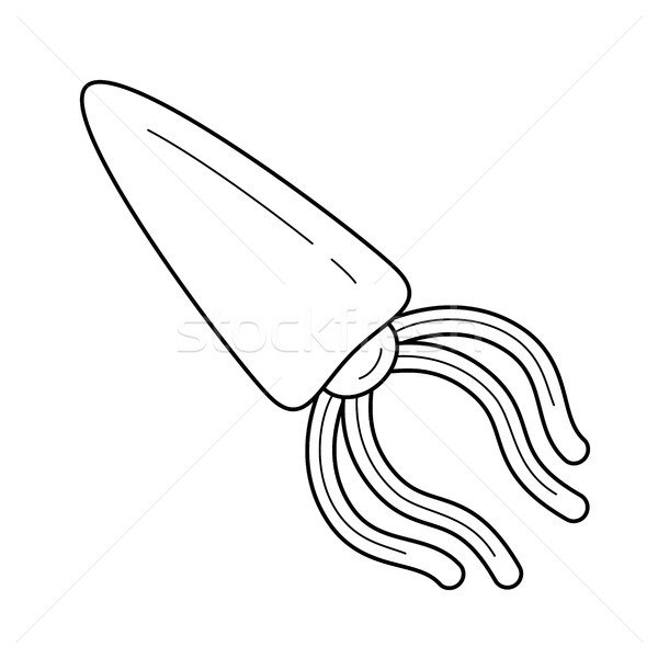 Squid vector line icon. Stock photo © RAStudio
