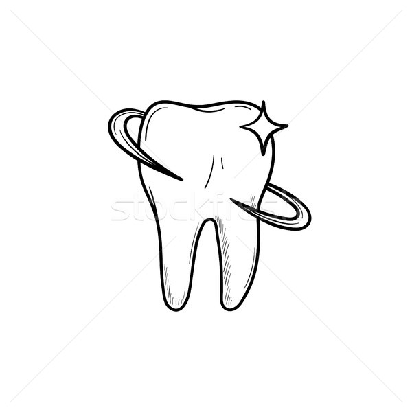 Tooth health and dental care hand drawn outline doodle icon. Stock photo © RAStudio