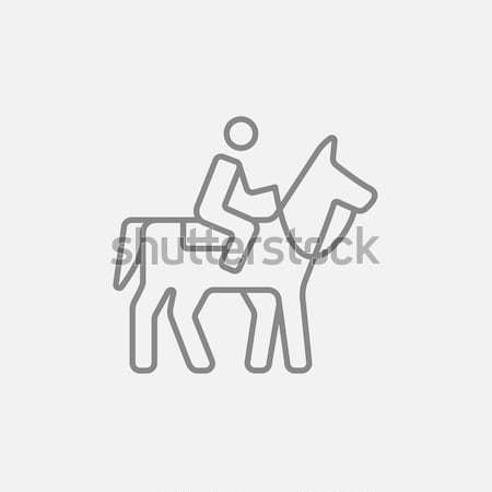 Equitación delgado línea icono web móviles Foto stock © RAStudio