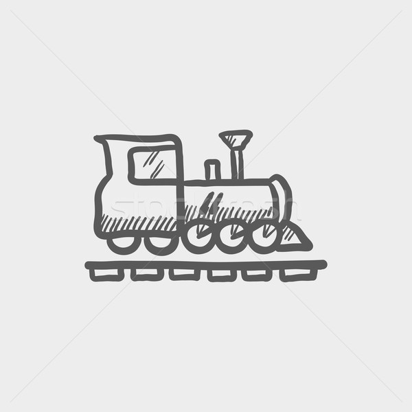 Eisenbahn Zug Skizze Symbol Web mobile Stock foto © RAStudio
