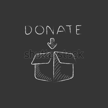 Donation box icon drawn in chalk. Stock photo © RAStudio