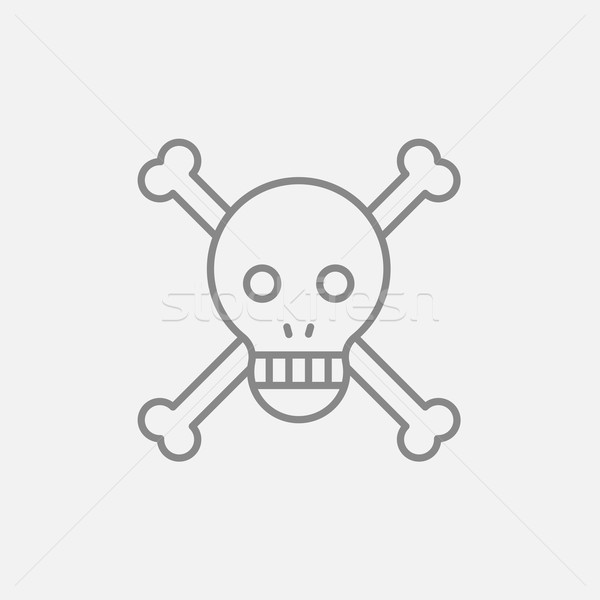 Skull and cross bones line icon. Stock photo © RAStudio