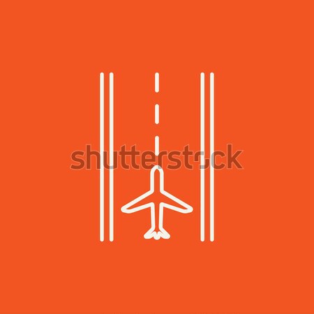 Flughafen Start-und Landebahn line Symbol Web mobile Stock foto © RAStudio
