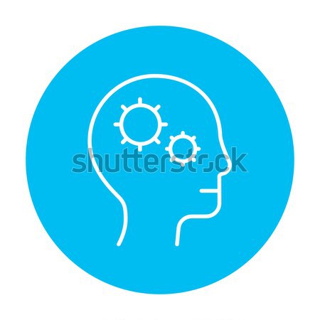 Human head with gear line icon. Stock photo © RAStudio