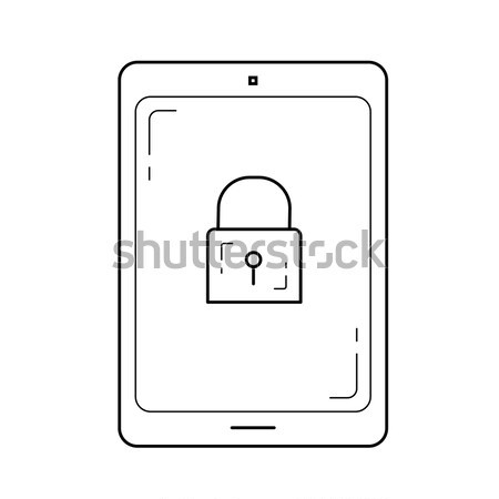 Digital tablet security line icon. Stock photo © RAStudio