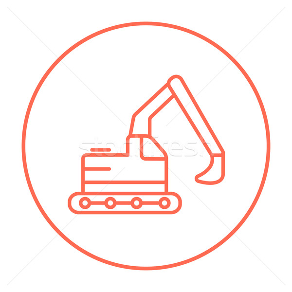 Excavadora línea icono web móviles infografía Foto stock © RAStudio