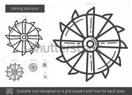 Stock fotó: Vág · dob · szén · gép · vonal · ikon