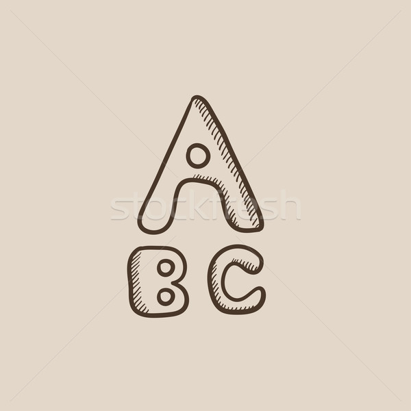 Lettere verniciato sketch icona web mobile Foto d'archivio © RAStudio
