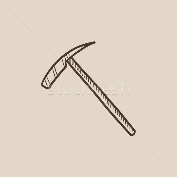 Ice pickaxe sketch icon. Stock photo © RAStudio
