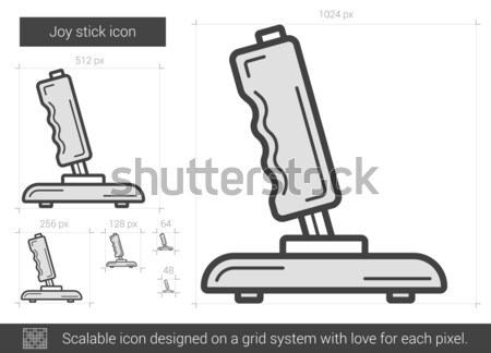 Joystick linie icoană colturi web mobil Imagine de stoc © RAStudio
