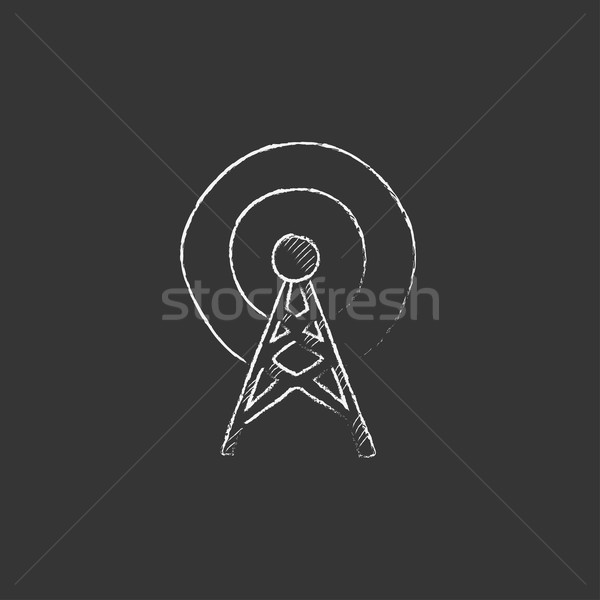 Antenne craie icône dessinés à la main vecteur [[stock_photo]] © RAStudio
