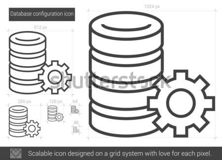 Datenbank Konfiguration line Symbol Vektor isoliert Stock foto © RAStudio