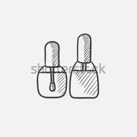 Flessen nagellak schets icon vector geïsoleerd Stockfoto © RAStudio