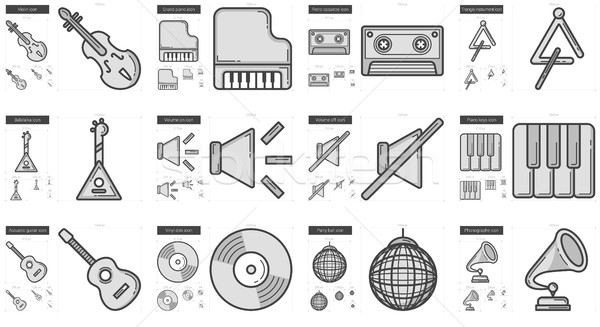 музыку линия вектора изолированный белый Сток-фото © RAStudio