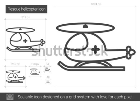 спасательные вертолета линия икона вектора изолированный Сток-фото © RAStudio