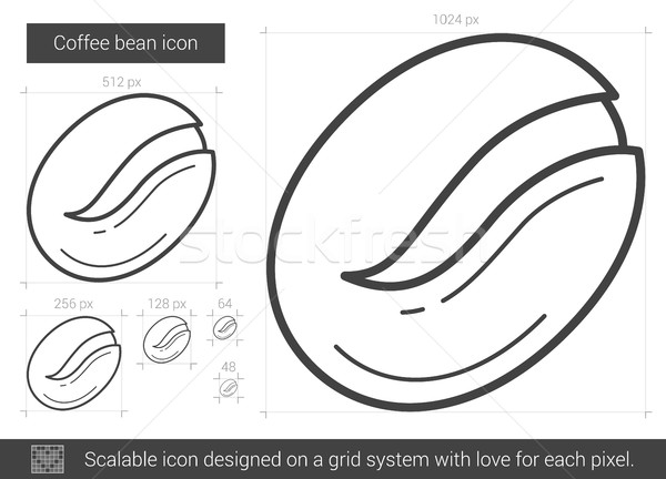 Coffee bean line icon. Stock photo © RAStudio