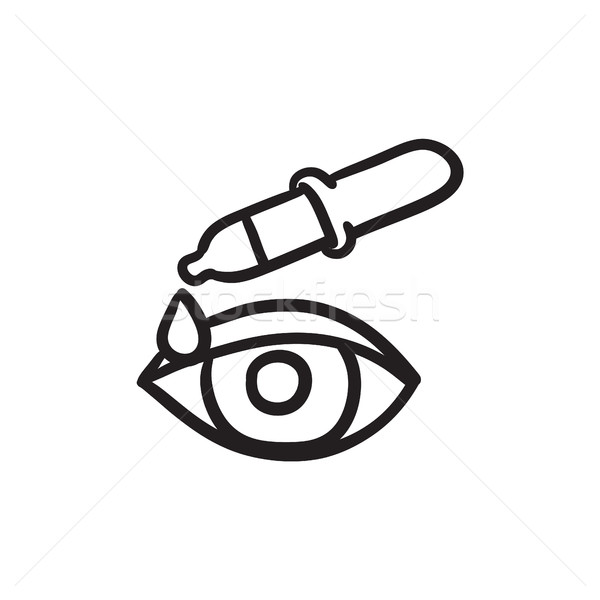 Pipette and eye sketch icon. Stock photo © RAStudio