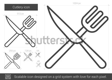 Cutlery line icon. Stock photo © RAStudio