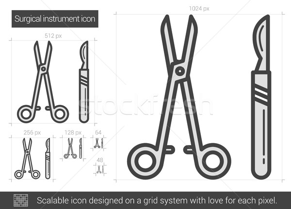 Surgical instruments line icon. Stock photo © RAStudio