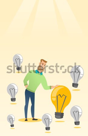 Man having business idea vector illustration. Stock photo © RAStudio
